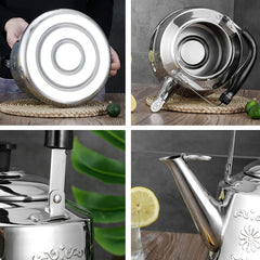 Kettle Stainless Steel Sounding Kettle Thickened Non-Magnetic Large-Capacity Whistle Induction Cooker Gas Stove Boiling Kettle Electric Kettle(3)