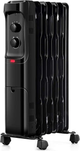 FUTADA 1500W Oil Filled Radiator Heater, Portable Space Heater w/Tip-Over & Overheat Protection, Adjustable Thermostat & 3 Heat Settings, Energy-Saving Electric Heater for Home Office (Black)