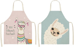 Aprons With Pockets Cotton Linen Sleeveless Aprons Kitchen Women Pinafore Home Cooking Baking Waist Bib Apron