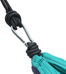 Camping Hammock, Camping Hammock 290 x 180 cm Portable Hammock with Straps and Carabiner, Lightweight Parachute Hammocks Camping Accessories Load Capacity 200 kg(Blue)