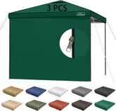 KAMPKEEPER 10X10 Canopy Tent Sidewalls with Zipper for Canopy Frame, 3Pcs Sunwalls Only, UPF50+ Waterproof Side Walls(Dark Grey)