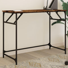 Office Desks Desk Smoked Oak 39.4"x17.7"x29.9" Engineered Wood and Powder-coated Steel,Modern Study Desk with Sturdy Tabletop, Engineered Wood, Metal Legs, for Home Office, Bedroom, Dorm Room