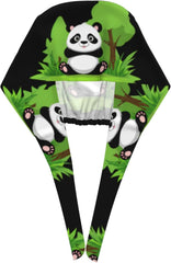 Cleaning Working Cap Panda in Green Manor Printed Chef Hat for Women & Men, Adjustable, Breathable
