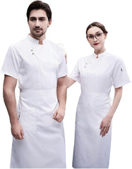 Breathable Chef Jacket Hotel Costume Short Sleeve Men Women Restaurant Kitchen Cook Clothes Waiter Uniform Chef Shirt