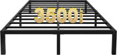 18 Inch Tall 3500lbs Heavy Duty Bed Frame Metal Platform/Maximum Storage/Mattress Foundation/Steel Slats Support/Noise Free/Box Spring Replacement,Twin