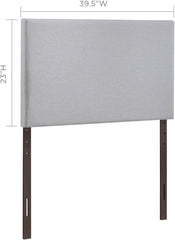 Modway Region Linen Fabric Upholstered Twin Headboard in Gray