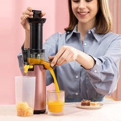Portable Blender, Automatic Small Masticating Juicer Machines, Compact Slow Juicer Cold Press, 120W Motor, Reverse Function, Higher Juice Yield