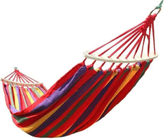 Camping Hammock Bed Camping Hammock Canvas Swing Bed Outdoor Hammocks Portable for Travel Beach Garden Courtyard Hammock Swing (Color : Blue)