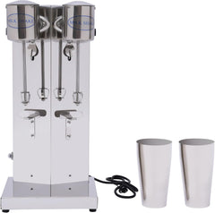 Milkshake Maker, 110V Commercial Stainless Steel Milk Shaking Machine Double Head Drink Mixer, High Speed Electric Silent Milk Shake Machine with Two 800ml Cups(Double Head 16000rpm)