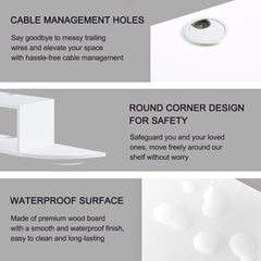 Floating TV Stand, Wall Mounted Entertainment Center and Cabinet Shelf, TV Console with Storage, Media Console for DVD Player, Space-Saving Under TV Shelf for Bedroom, Living Room (Grey)