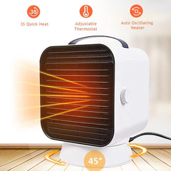 Portable Heater Fan,Overheating Protection 3S Fast Heating 1000W Auto Oscillating Ceramic Space Thermostat Rapid Heating Quiet, Household Office Desk Indoor Use,B