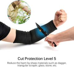 Zerone Arm Protectors for Thin Skin, Level 5 Heat/Burn/Cut Resistant Arm Sleeves - &Steel Wire Anti Abrasion Arm Guard for Men Women Garden Kitchen Farm Welding Work