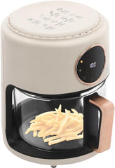 1200W Electric Airy Fryer 4.2L Glass Air Fryer 360° Viewable Airy Fryer White