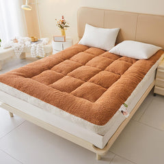 MASTERMARK White Grey Sherpa Mattress, 59"x79" inch Bed Mattress, Medium Plush Feel, Fluffy Soft Solid Color Fleece Mattress