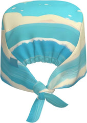 Cleaning Working Cap Beach Cartoon Printed Chef Hat for Women & Men, Adjustable, Breathable Black