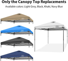 KAMPKEEPER Replacement Top Pop Up Canopy Tent Cover Roof with Air Vent and Adjustable Elastic Strap, Polyester UV Waterproof for Outdoor Garden Patio Sun Shade(Top Only) (Navy Blue, 10x10FT)