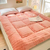 Upgraded Japanese Thick Roll-Up Mattress, Full Size Futon Mattress, Foldable and Breathable, Suitable for Students and Guests, Versatile and Comfortable Sleeping Solution.(Pink,90 * 200cm)