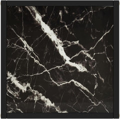 Coffee Table Black with Black Marble Glass 15.7"x15.7"x19.7"