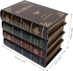 Decorative Book Box, Antique Wood Book Shaped Storage Case for Home Decoration Props Office Bookcase Ornaments Jewelry Storage