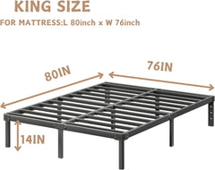 ZIYOO 12 Inch Twin Size Metal Platform Bed Frame with Heavy-Duty Steel Slat Support, No Box Spring Needed, Under Bed Storage Space, Easy Assembly, Noise-Free, Sturdy & Durable, Black