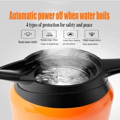 travel electric kettle 12V/24V Portable Water Boiler Heated Travel Mug,Car Electric Kettle,1000ml large capacity, 304 stainless steel,insulation and anti-scald (24V silver), NF-H5N-JR