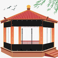 Tarpaulin Side Panels with Grommets-Transparent Waterproof Tarp Curtains-Clear Partition Rain Curtains for Pergola Porch Gazebo,Tear Resistant/Durable,W×H-3.5×2.5m(11.5 * 8.2ft)