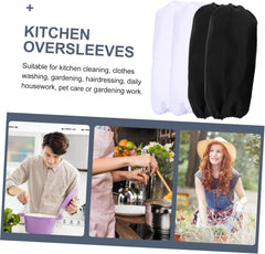 Cabilock 4 Pairs Oil Arm Sleeves Reusable Oversleeves for Cooking Cleaning and Dishwashing Elastic Cuff Design of Each for Home Kitchen Use