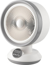 2-in-1 Heater Fan Combo, Air Circulator Fan with Remote Control, 55° Auto Oscillating Cooling Desk Fan, Tip-Over & Overheat Protection, Portable Space Heater for Bedroom Office