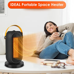 Space Heater,Portable Electric Heater,1200W/600W Safe & Quiet Oscillating Ceramic Heater,Tilt & Over-Heat Portection,Suitable for Office Home