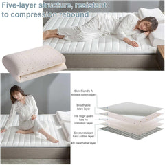 Skin Friendly Japanese Floor Mattress Futon Mattress Twin Size,Thicken Roll Up Tatami Mat, Foldable & Portable Floor Lounger Mattress Sleeping Pad for Camping (Color : White, Size : Twin)