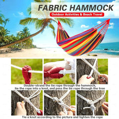 Hammocks Camping Hammock Thickened Fabric Canvas Hammocks Travel Swing Hanging Bed with Bag Hammock for Travel Camping Camping Accessories Hammocks for Outside