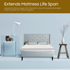 Cool Gel Foam Topper, Adds Comfort to Mattress, Full Size, Yellow