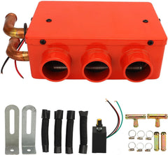 Portable Car Defroster 3-Hole 50W Red Windshield Heater Fan, Auto Heater Accessory(24V)