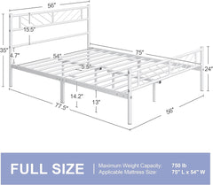 Yaheetech Twin Size Platform Bed Frame with Arrow Design Headboard, 13 Inches Metal Mattress Foundation for Storage, No Box Spring Needed, Easy Assembly, Modern, Black