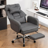 Executive Office Chair, Big and Tall Ergonomic Desk Chairs with Headrest & Footrest, Adjustable High-Back Recliner, Swivel Computer Chair w/Side Pockets, Lumbar Support for Home Office (Dark Grey)