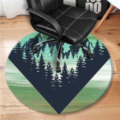 LightGreen Desk Chair Mat Forest Mountain Scenery Large Anti-Slip Desk Chair Rug Office Floor Mat for Office Chair Computer 51 Inch