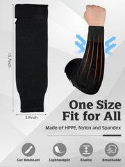 Ramede 2 Pairs Cut Resistant Sleeves Protective Arm Protectors with Adjustable Strap Forearm Sleeves for Men Women