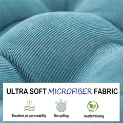 Thicken Corduroy Chair Cushion, Solid Color Seat Cushion Non Slip Dining Chair Pads with Ties, Student Rectangular Board Stool Cushion(Camel,10"x14"x2")