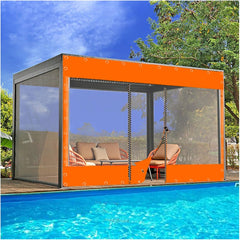 PVC Clear Waterproof Tarpaulin Side Panels with Zipper, 0,5 mm Thick Outdoor Pergola Patio Porch Gazebo Carport Transparent Tarpaulin Side Panels,Heavy-Duty 700 g/m² ( Size : H2.6xW2.5m/H8.5xW8.2ft )