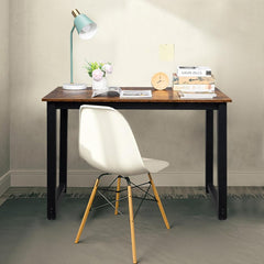 Retro Wooden Computer Desk 43.3" Lightweight Study Table, 15mm Thick Desktop & 50mm Tube Frame for Home Office/Dormitory/Small Spaces