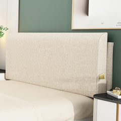 Upholstered Twin Headboard, No Tools Needed, Wall Mounted Headboard with Removeable Washable Linen, Multi-Functional Backrest (Grey)