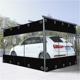Outdoor Clear Waterproof Tarpaulin Curtains, Weatherproof PVC Tarpaulin with Zipper, Pergola Patio Porch Gazebo Transparent Side Panels, Black+Stitching,Customizable (Size : H2.5xW3m/H8.2xW9.8ft)