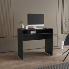 Computer Desk 30.6" H, with 1 Shelf, Black