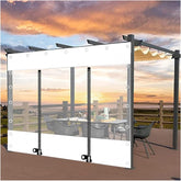 Outdoor Tarp Curtains with Zipper Door, PVC Clear Waterproof Tarpaulin Side Panels with Grommets, Transparent Tarpaulin Weatherproof, Pergola Patio Porch Gazebo Carport (Size : H1.5xW5m/H4.9xW16.4ft