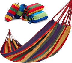 Camping Hammock Bed Double Wide Thick Canvas Hammock Portable Hammock Outdoor Outdoor Camping Garden Swing Hanging Chair Hammock Swing (Color : Blue, Size : 190 * 150cm)