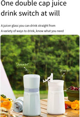 Portable Juicer Cup Fruit Juicer Small Fully Automatic Charging Home Kitchen Milkshake Blender Cup Mini Blender,Yellow