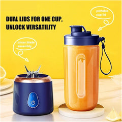 Portable Fruit Juicer Blender - 1 Cup Multifunctional USB Rechargeable Fit For Ice Mixer with 6 Blades(H)