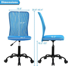 Ergonomic Chairs Set of 2, Cute Adjustable Armless Office Desk Chair w/Mesh Back & Soft Thick Seat, Comfy Swivel Rolling Executive Small Computer Task Chair Sillas para Escritorio for Adult Women
