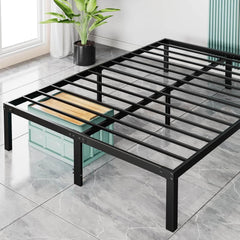 King Size Bed Frame, Heavy Duty Metal Platform Beds with Sturdy Steel Slat Support, Under Bed Storage, Noise Free, Easy Assembly, Black (King)