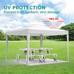 10'x10' Pop-Up Canopy Tent - Commercial Party Tent with 4 Removable Sidewalls, Gazebo Portable Tents with UPF 50+ for Weddings, Outdoor Activities, 4 Weight Bags & Carry Case (Pink)